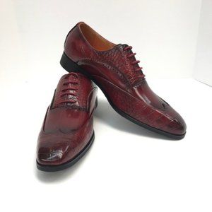 Antonio Cerrelli Men's Red Wingtip Oxford Shoes Size 8.5